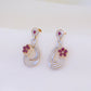 Ruby Diamond Floral Drop Earrings - zivar.in