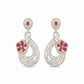 Ruby Diamond Floral Drop Earrings