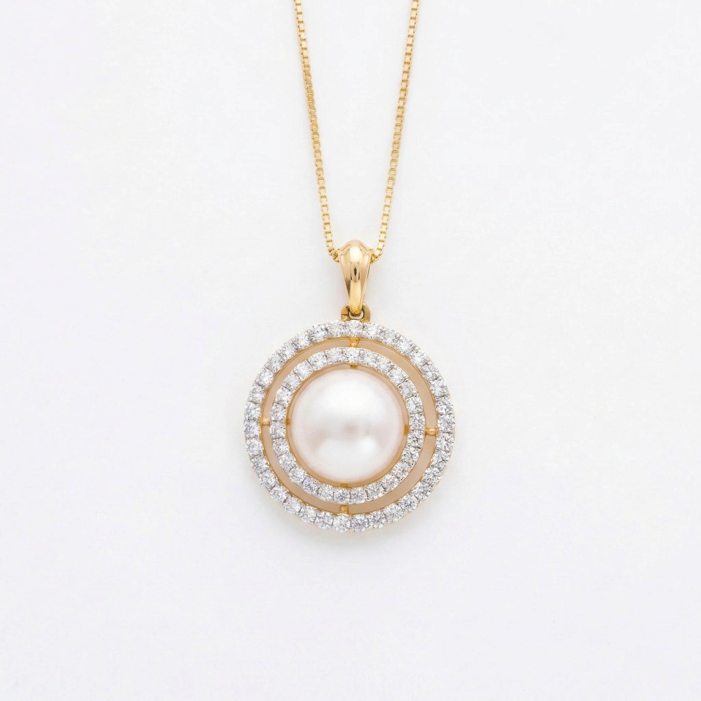 White Pearl Diamond Pendant