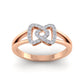 Stylish terri diamond ring in 18K solid rose gold with 28 certified round diamonds - Zivar.in