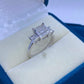 Alexa 14K White Gold Diamond Ring with 0.575 Ct SI GH Diamonds - Princess Cut - Zivar.in