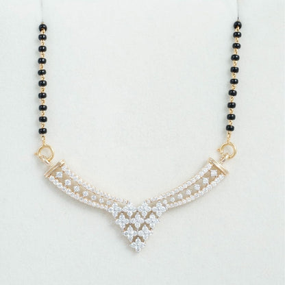 18KT Yellow Gold Diamond Mangalsutra with 1.22 Carat VS GH Certified Diamonds - Zivar.in