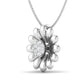 Floria diamond pendant in 18K solid white gold with 7 certified round diamonds - Zivar.in