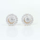 18K Yellow Gold Diamond Studs Earrings with 1.665 Ct VS GH Diamonds - Zivar.in