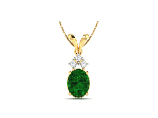 Green Revolution Diamond Pendant - zivar.in