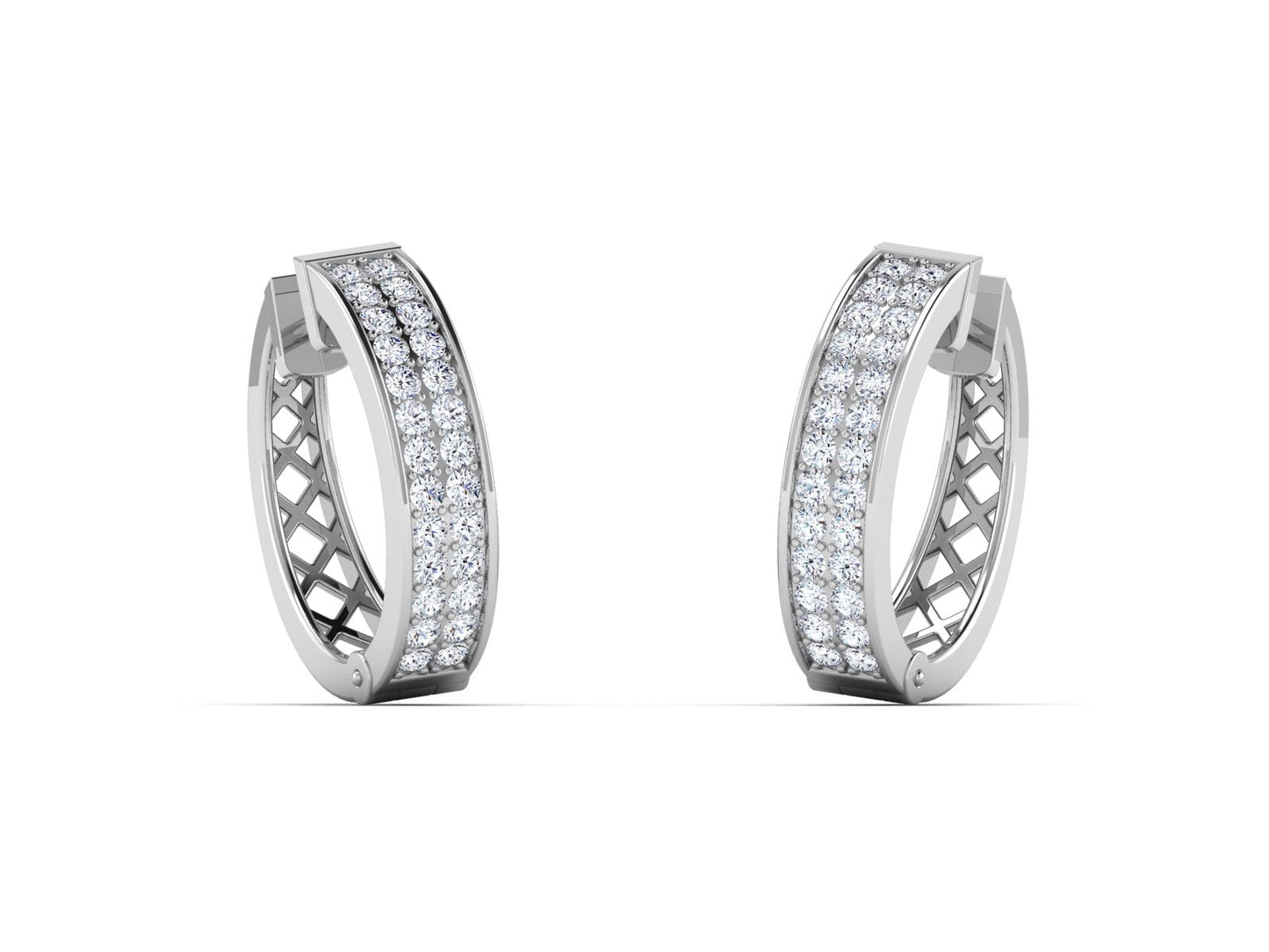 HOOP LOOPS DIAMOND EARRING - zivar.in