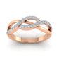 Itzel Diamond Ring in 18K solid rose gold with 32 certified round diamonds - Zivar.in