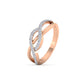 Itzel Diamond Ring in 18K solid rose gold with 32 certified round diamonds - Zivar.in