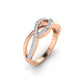 Itzel Diamond Ring in 18K solid rose gold with 32 certified round diamonds - Zivar.in