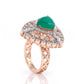 Kairi 18K Rose Gold Diamond Ring with 1.21 Ct VS GH Diamonds & Green Gemstone - Zivar.in
