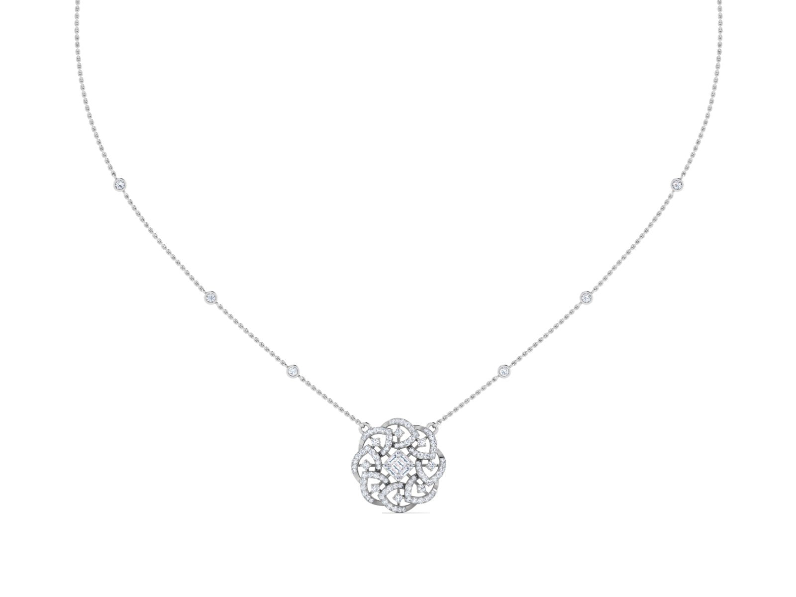 Lavanya Diamond Necklace - zivar.in