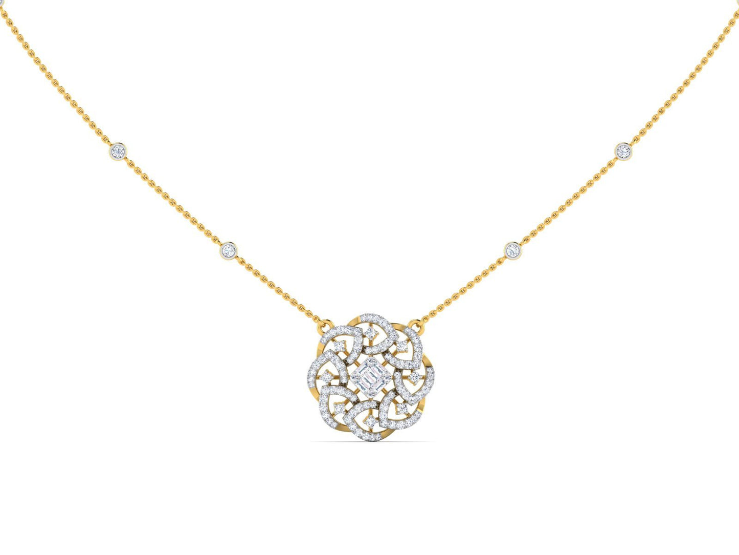 Lavanya Diamond Necklace - zivar.in