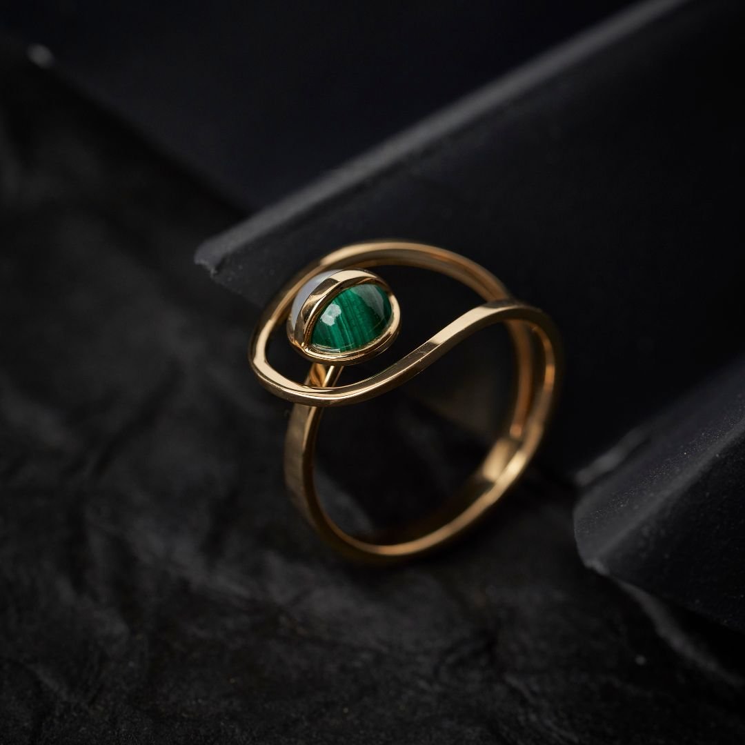Malachite Mother Of Pearl Ring - zivar.in