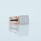 Zivar 18K rose gold diamond ring with 20 round diamonds - zivar.in