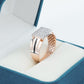 Zivar 18K rose gold diamond ring with 20 round diamonds - zivar.in