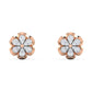 Beautiful naija diamond stud earrings in 14K solid rose gold with 24 certified round diamonds - Zivar.in