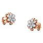 Beautiful naija diamond stud earrings in 14K solid rose gold with 24 certified round diamonds - Zivar.in