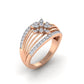 Petra diamond ring in 18K solid rose gold featuring 47 certified round diamonds - zivar.in