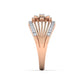 Petra diamond ring in 18K solid rose gold featuring 47 certified round diamonds - zivar.in