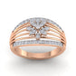 Petra diamond ring in 18K solid rose gold featuring 47 certified round diamonds - zivar.in