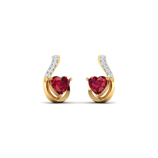 Red Bloom Diamond Earring - zivar.co