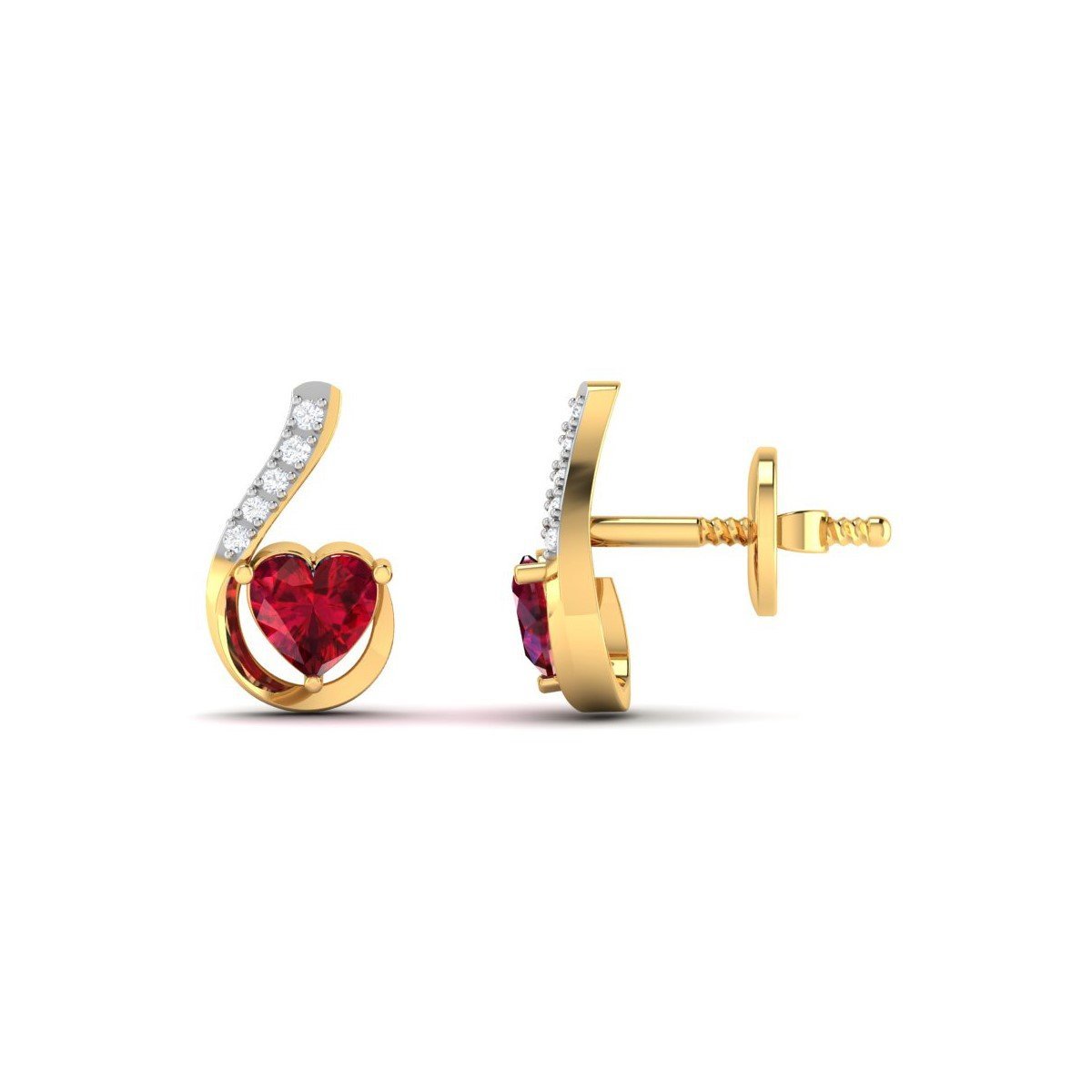 Red Bloom Diamond Earring - zivar.co