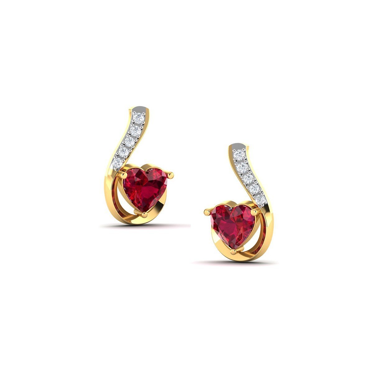 Red Bloom Diamond Earring - zivar.co