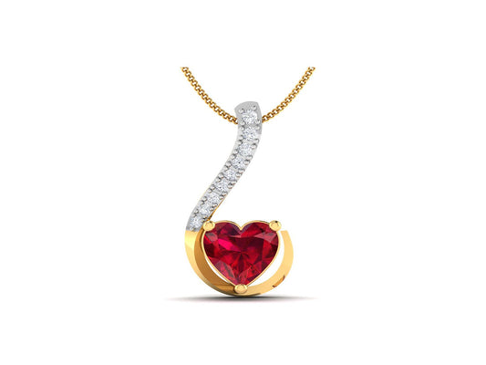 Red Bloom Diamond Pendant - zivar.in