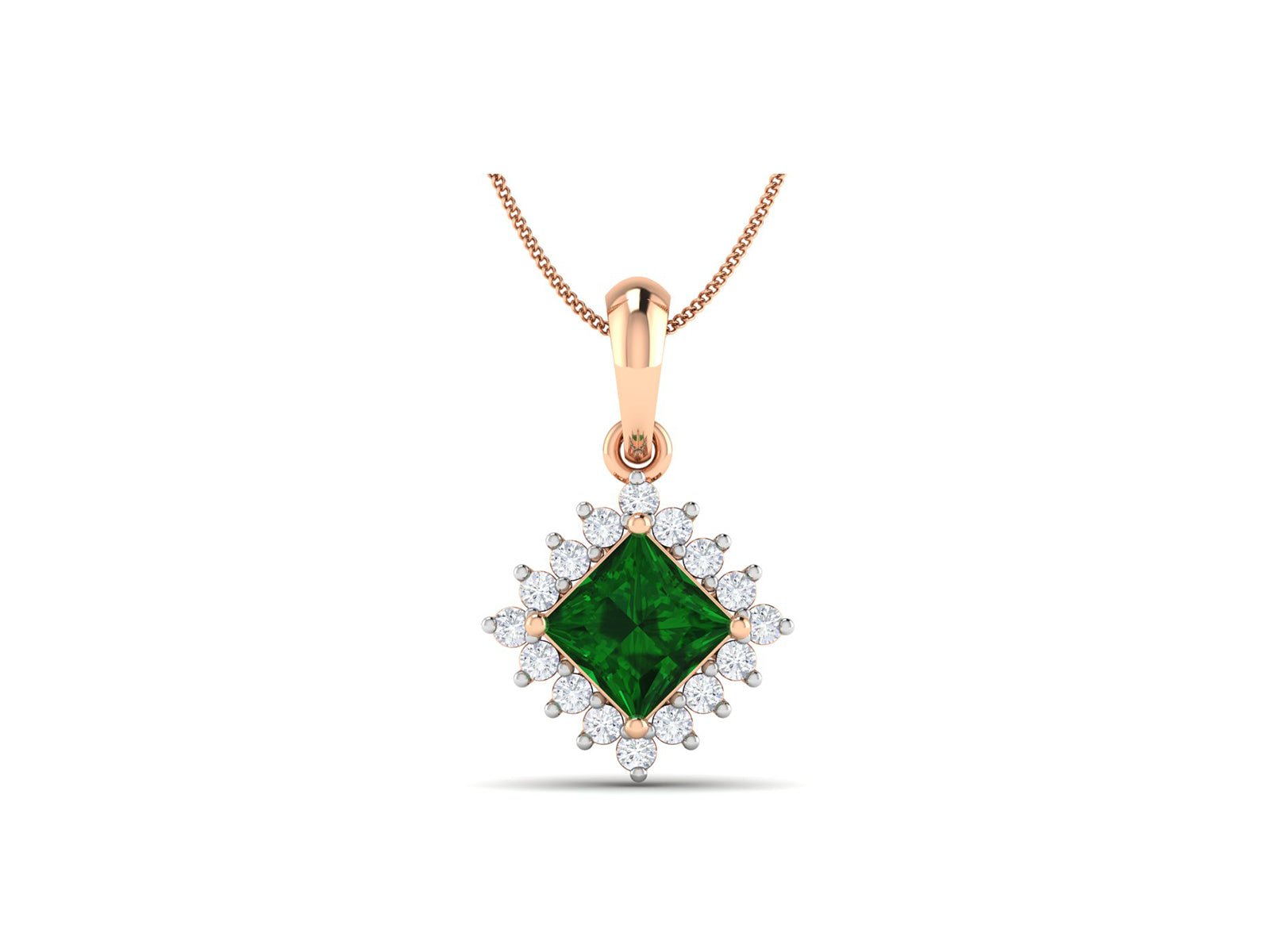 Ruta Emerald Diamond Pendant - zivar.in