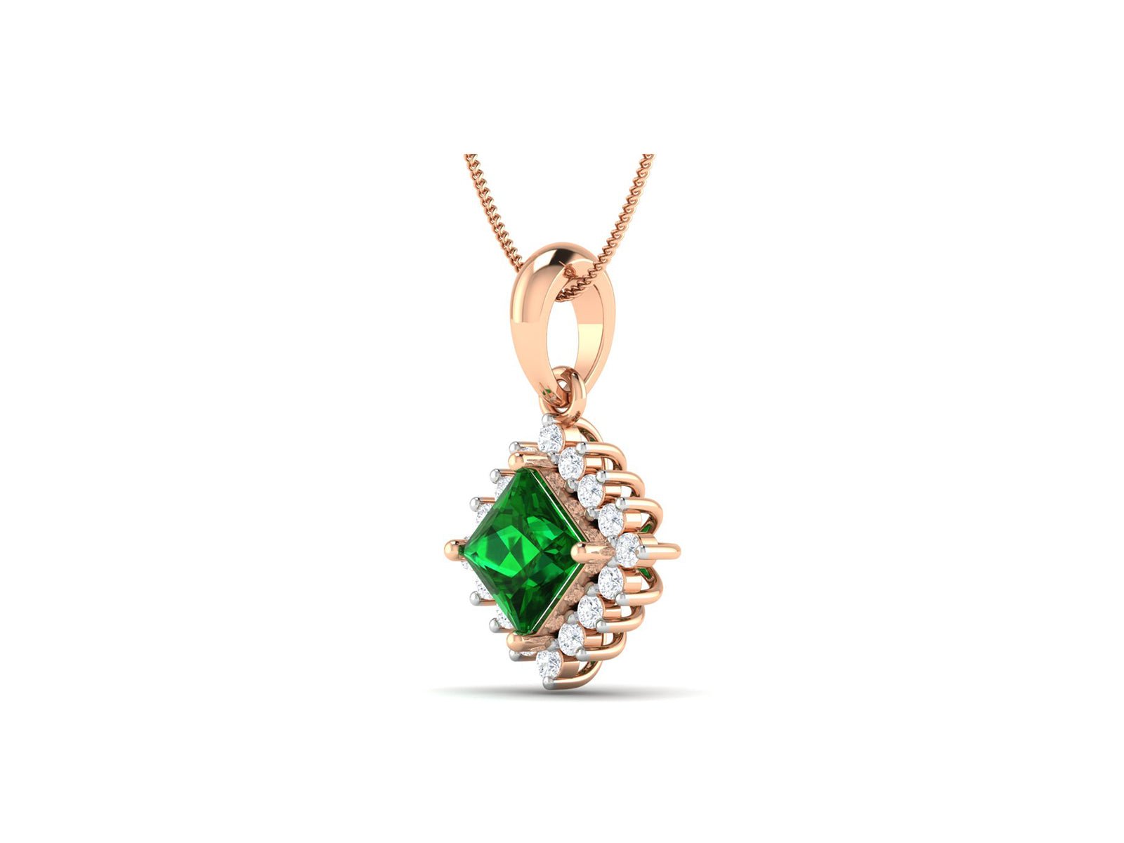 Ruta Emerald Diamond Pendant - zivar.in