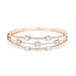 18K rose gold diamond bracelet with 2.22 ct round and baguette diamonds - zivar.in