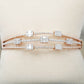 18K rose gold diamond bracelet with 2.22 ct round and baguette diamonds - zivar.in