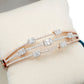 18K rose gold diamond bracelet with 2.22 ct round and baguette diamonds - zivar.in