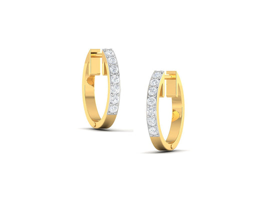 SIMPLY HOOPS DIAMOND EARRING - zivar.in