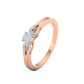 Elegant tyra diamond ring in 18K rose gold with 27 certified round diamonds - Zivar.in