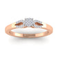 Elegant tyra diamond ring in 18K rose gold with 27 certified round diamonds - Zivar.in