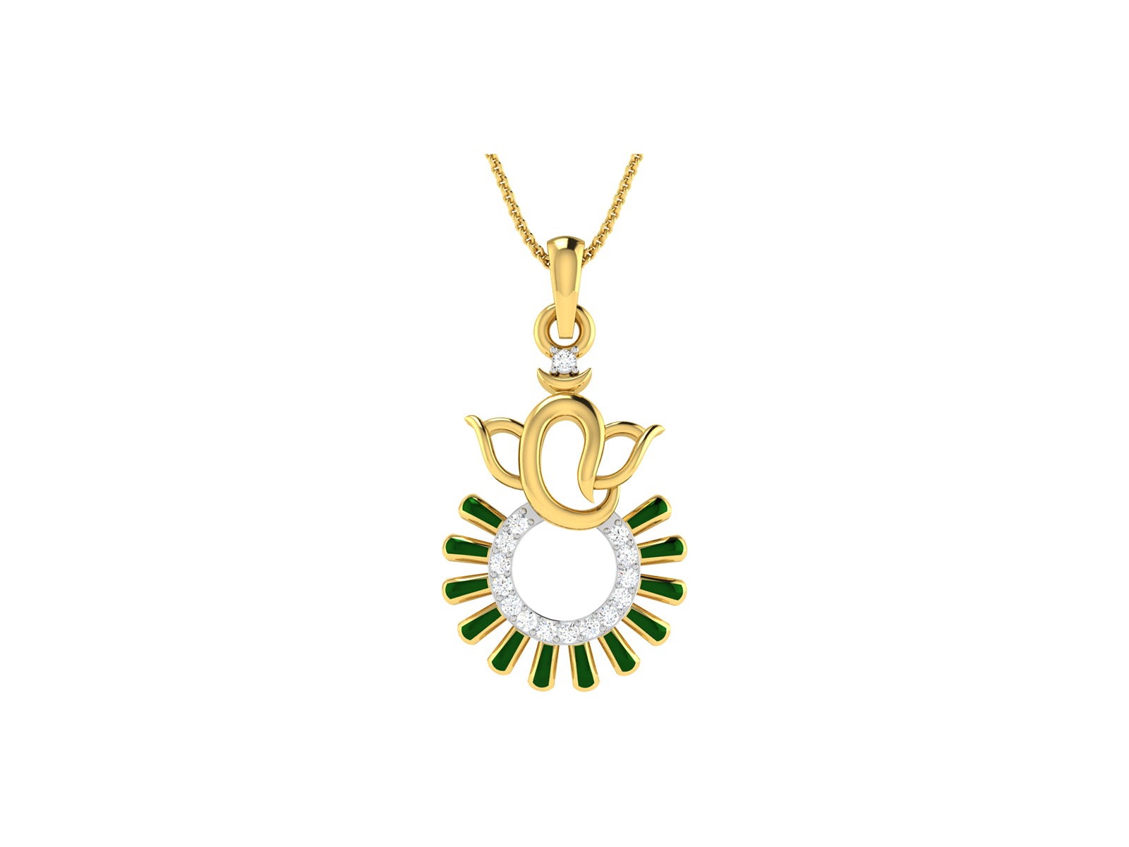 VAKRATUNDA DIAMOND PENDANT - zivar.in