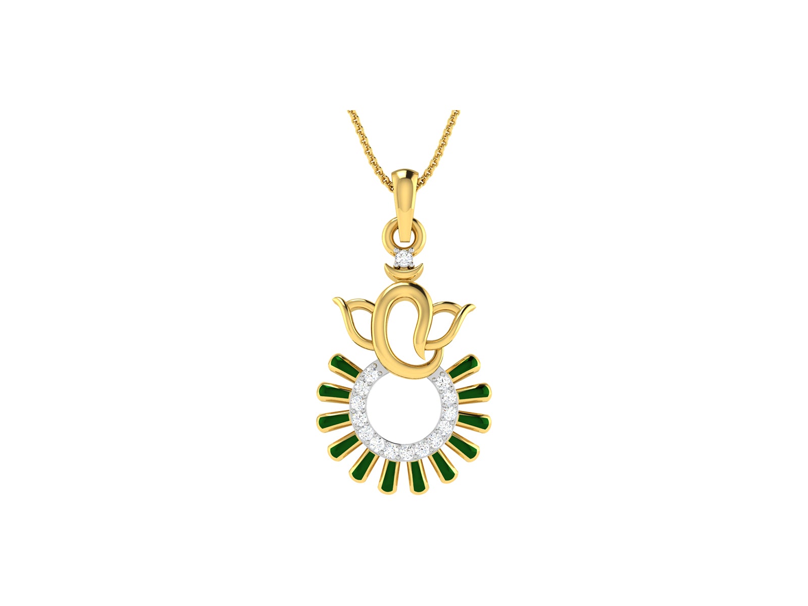 VAKRATUNDA DIAMOND PENDANT - zivar.in