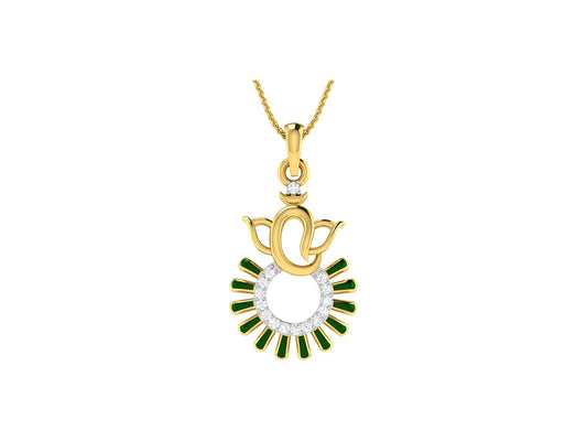 VAKRATUNDA DIAMOND PENDANT - zivar.in